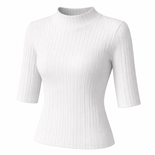 Ribbed Mock Neck Top